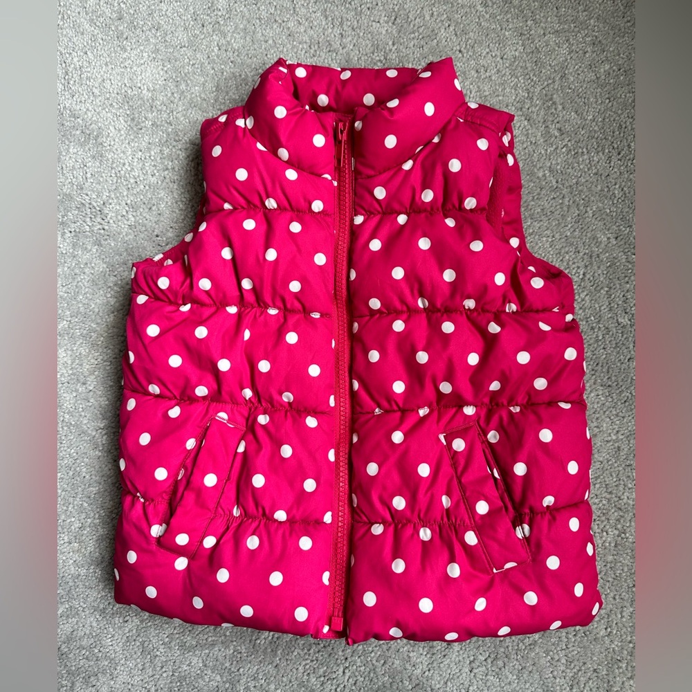 Polka dot vest for little girl